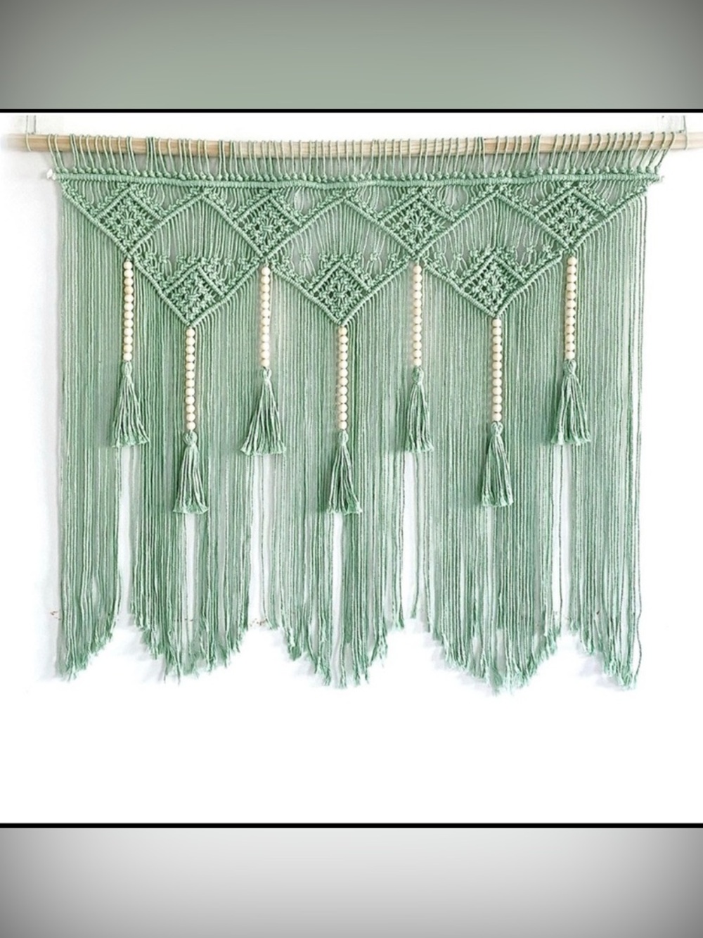 Handmade Macramé Wall Hanging in Sage Green